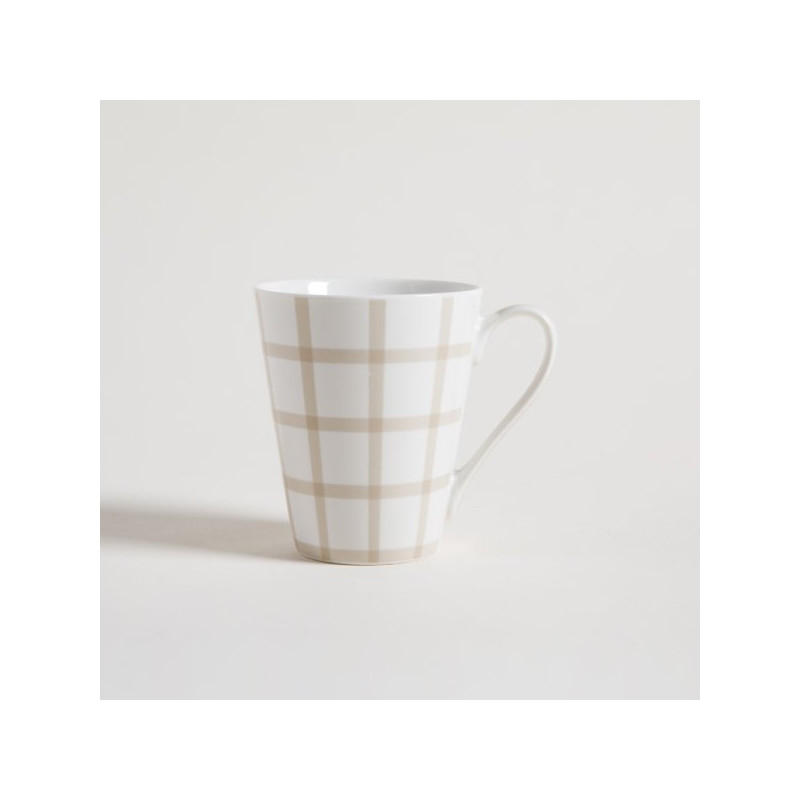 Mug De Porcelana Cuadros Beige 310 Ml (MSK) 11580