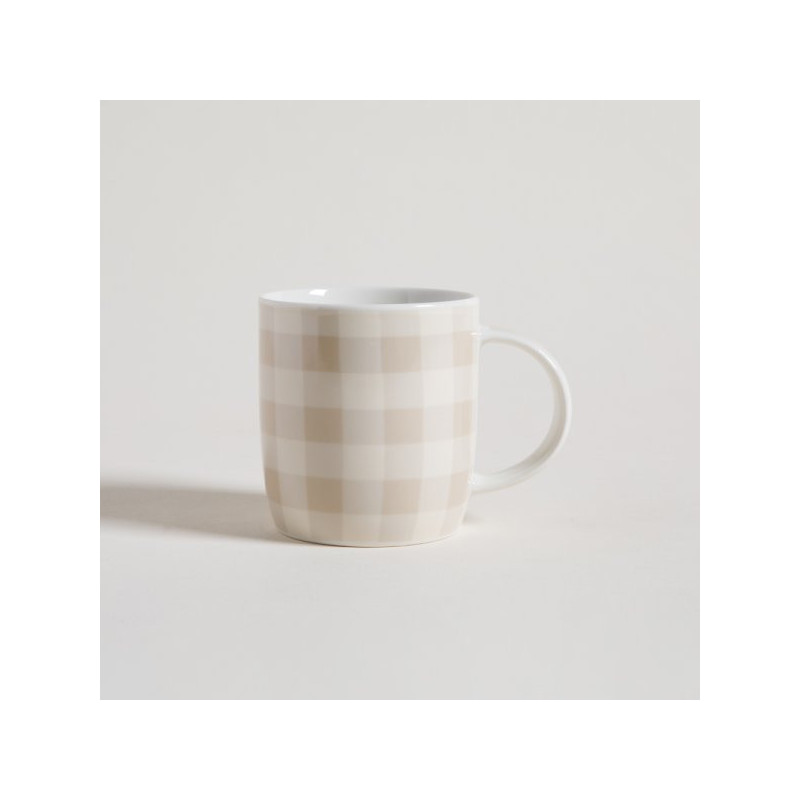 Mug De Porcelana Gingham Beige 350 Ml (MSK) 11592