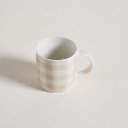 Mug De Porcelana Gingham Beige 350 Ml (MSK) 11592