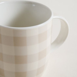 Mug De Porcelana Gingham Beige 350 Ml (MSK) 11592