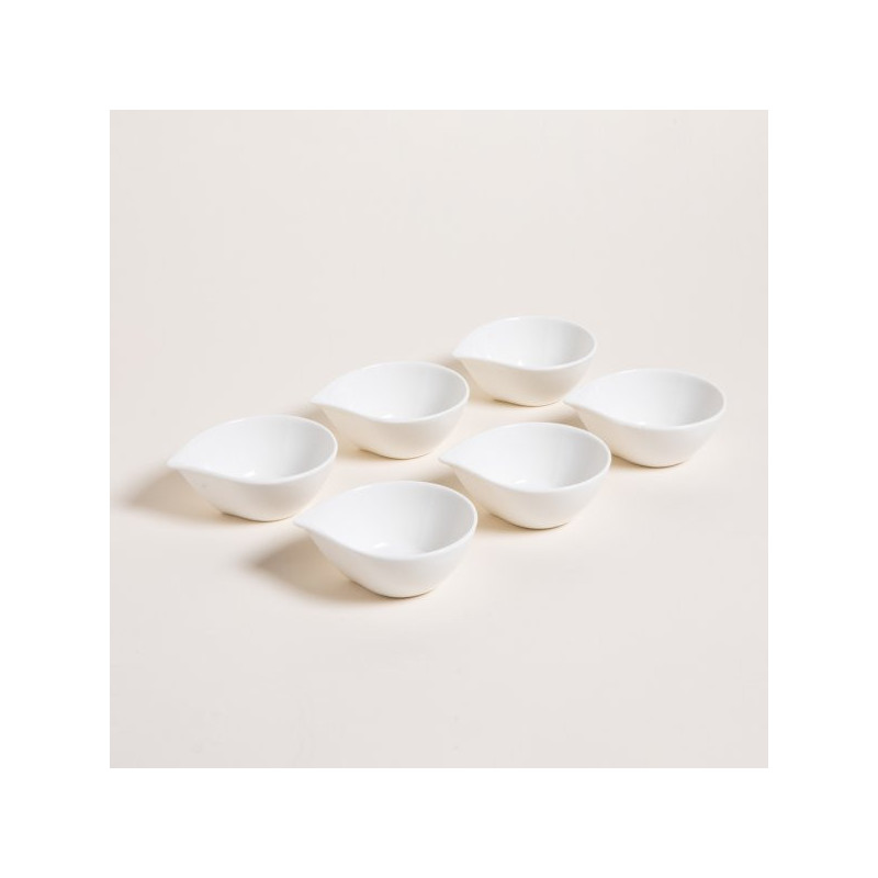 Set X 6 Copetineros De Porcelana Gota 9,5X4,5 Cm (MSK) 13541