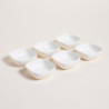 Set X 6 Copetineros De Porcelana Semi Cuadrados 9,5X3,5 Cm (MSK) 13543