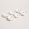 Set X 6 Copetineros Y Cucharas De Porcelana Triangular 10X3,5 Cm (MSK) 13547