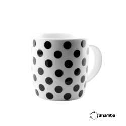 Taza porcelana lunares negros surt 350ml (BRK) 14068