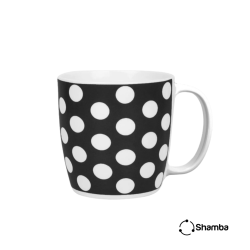 Taza porcelana lunares negros surt 350ml (BRK) 14068