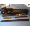 Set Cubiertos Acero Y Madera 6 14763