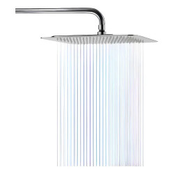 Flor Ducha Cuadrada Acero Inoxidable Brazo Caño