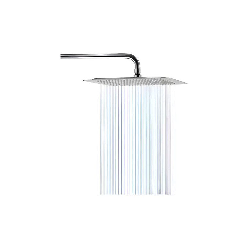 Flor Ducha Cuadrada Acero Inoxidable Brazo Caño