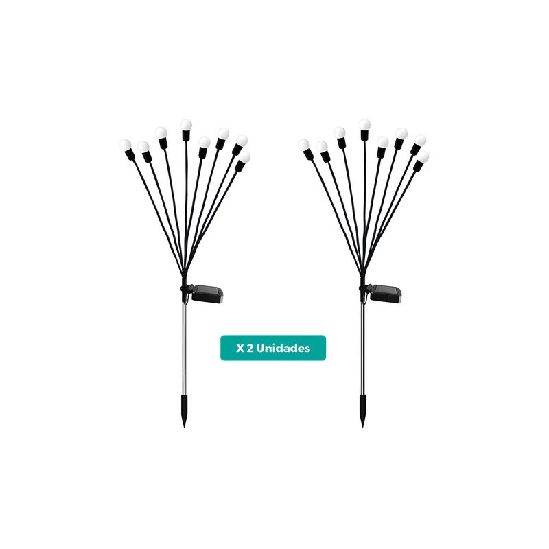 Estaca Luz Solar Ramo 8 Leds Bombillas