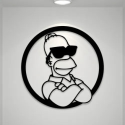 Cuadro Decorativo Homero Simpson Calado Madera Mdf