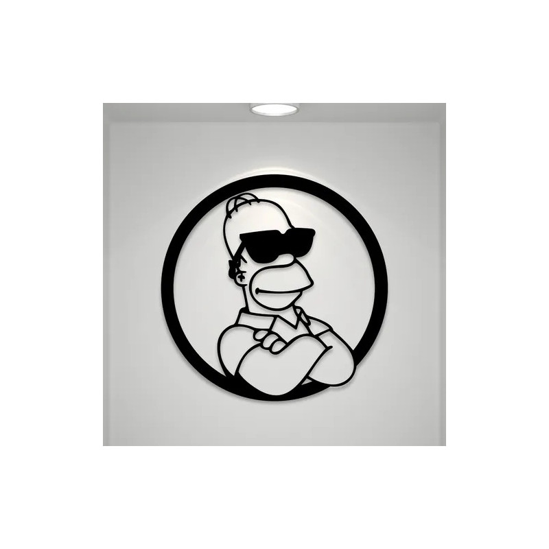 Cuadro Decorativo Homero Simpson Calado Madera Mdf