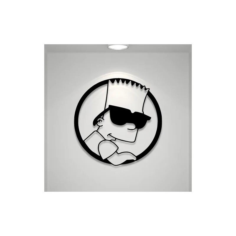 Cuadro Decorativo Bart Simpson Calado Madera Mdf