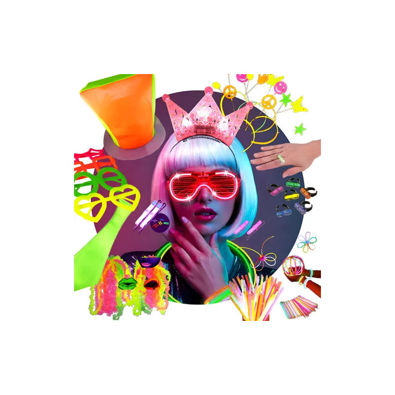 Cotillón Luminoso Fluo Carioca 160 Artículos 80