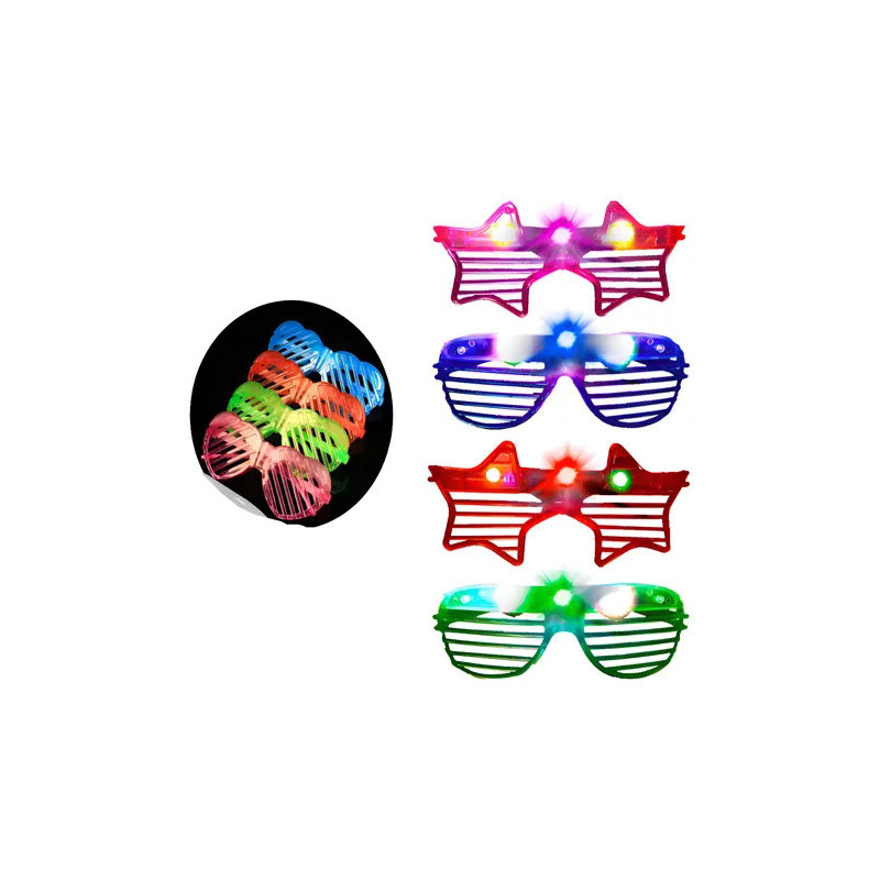 10 Lentes Flogger Led formas surtidas Cotillon