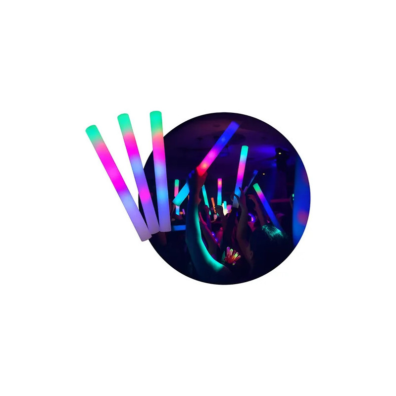 10 Rompecocos Luminosos Goma Espuma Cotillon Combo