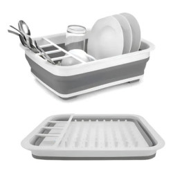 Secaplatos Escurridor Silicona Plegable Cocina Gri