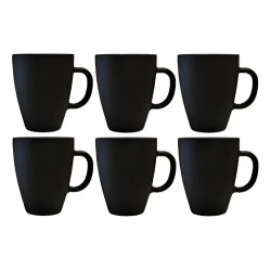 Taza Mug Vidrio Negro Mate Durax Armonia