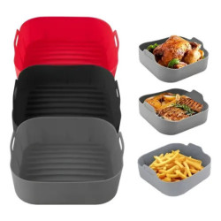 Molde Bandeja Silicona Cuadrado Freidora Aire Airf