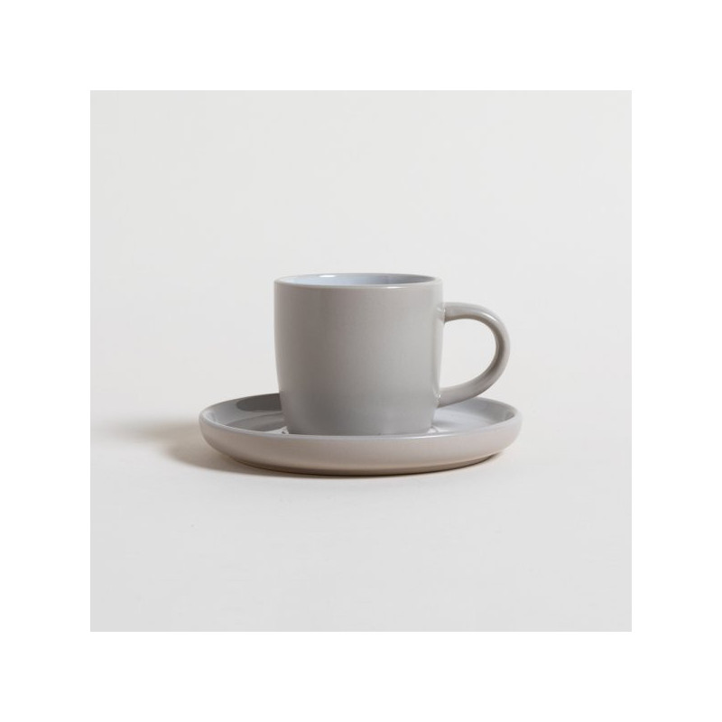 Set De Taza Y Plato Dalian Beige Y Blanco 200Ml (MSK) 13253