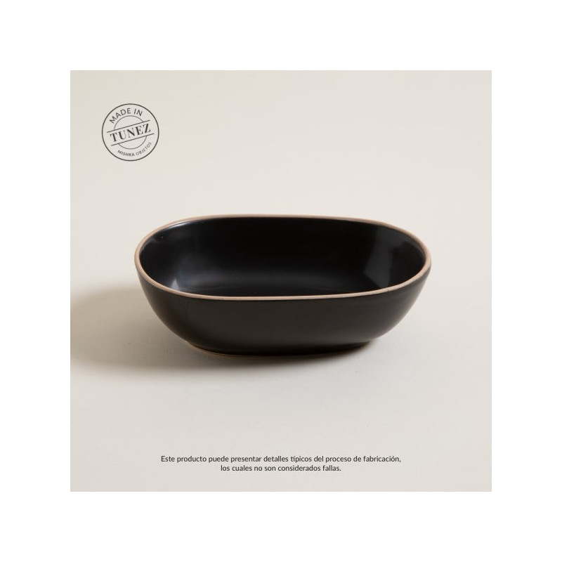 Bowl Zarzis Negro Con Borde Natural 18.5X13.5Cm (MSK) 9310