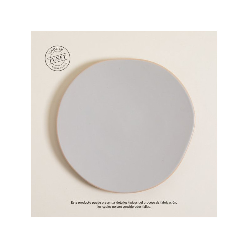 Plato Playo Monastir Gris Borde Natural 27Cm (MSK) 12353