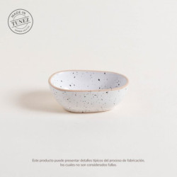 Bowl Chico Zarzis Blanco Dots Con Borde Natural 12.5X9Cm (MSK) 9042