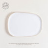 Plato Playo Zarzis Blanco Brillante Con Borde Natural 29X21Cm (MSK) 12387