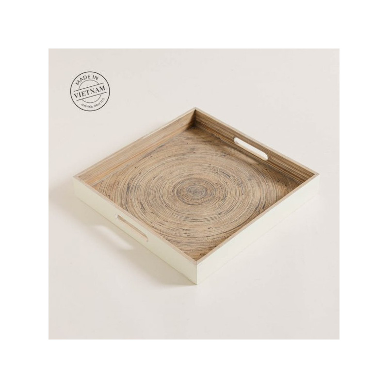 Bandeja Cuadradoada De Bamboo Tuan Cream 35X35X5Cm (MSK) 8661