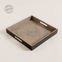 Bandeja Cuadradoada De Bamboo Tuan Black 35X35X5Cm (MSK) 8660