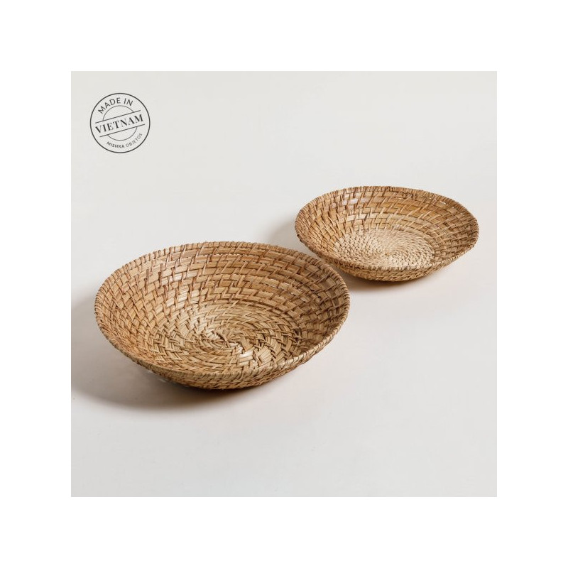 Set X 2 Centros De Mesa Vinh Natural 35X8 / 30X7Cm (MSK) 13357