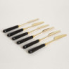 Set X 6 Cuchillos De Acero Dorado Mango De Ceramica Negro 15Cm (MSK) 13570