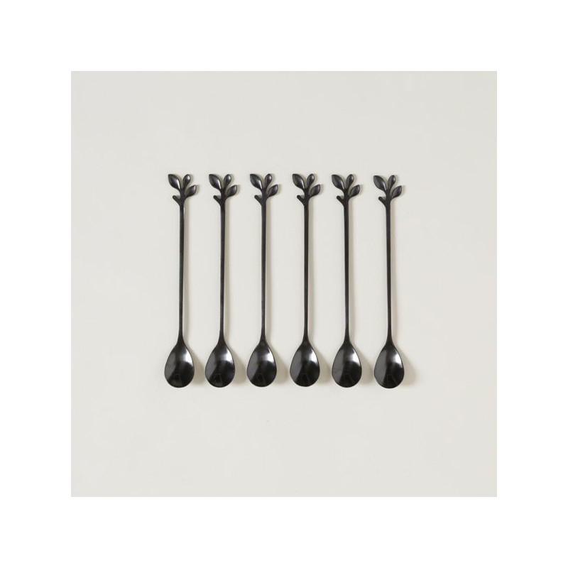 Set X 6 Cucharas Largas Acero Negro Stem 16,5Cm (MSK) 13563