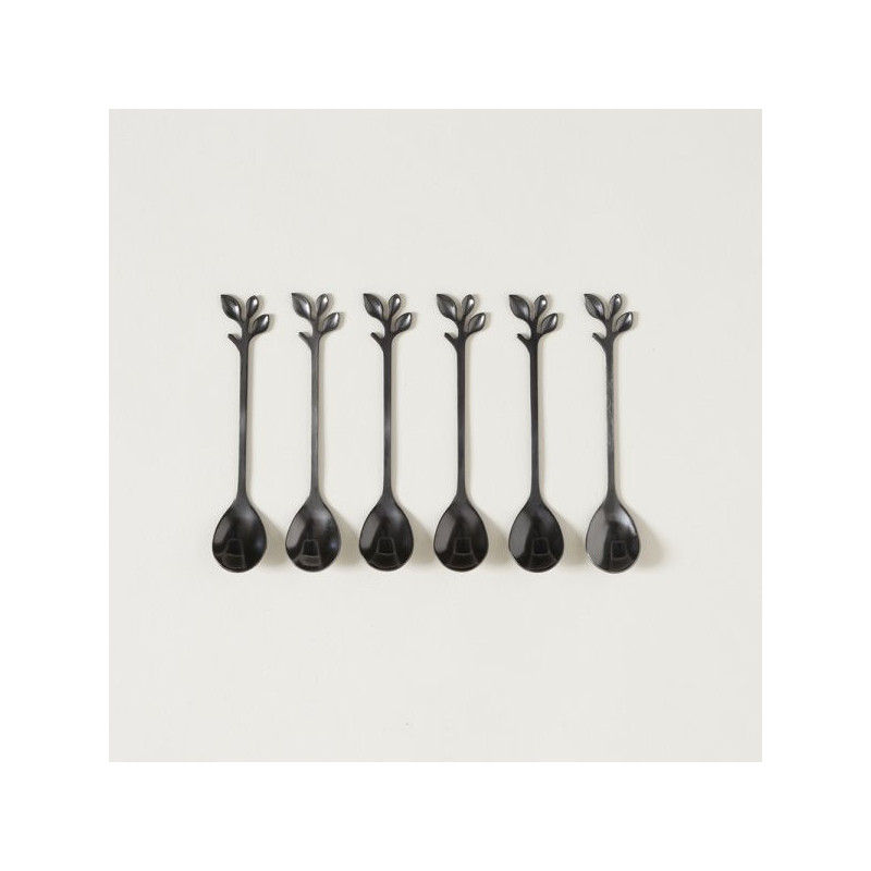 Set X 6 Cucharitas De Acero Negro Stem 12,5Cm (MSK) 13568