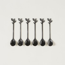 Set X 6 Cucharitas De Acero Negro Stem 12,5Cm (MSK) 13568