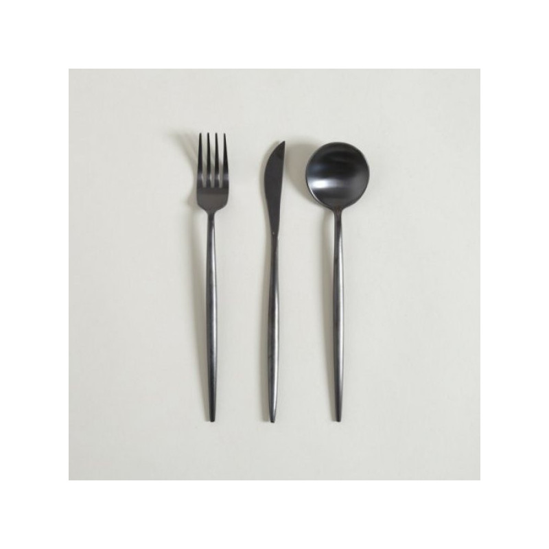 Set X 3 Utensilios De Mesa Dublin Negro Mate 22Cm (MSK) 13408