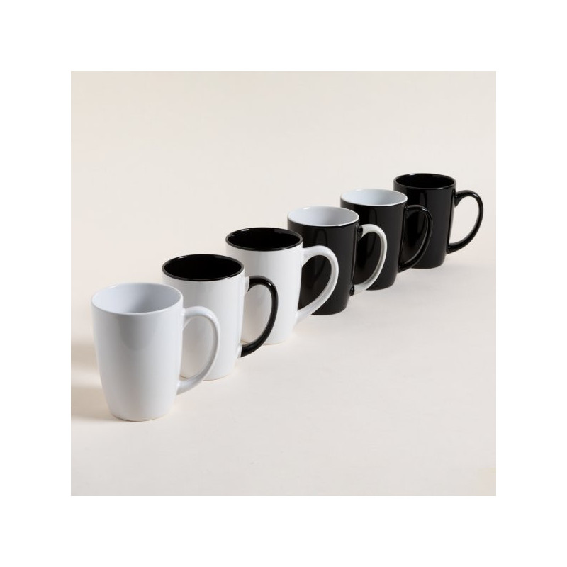 Mug De Ceramica Colores Surtidos Blanco/Negro 460Ml (MSK) 11552