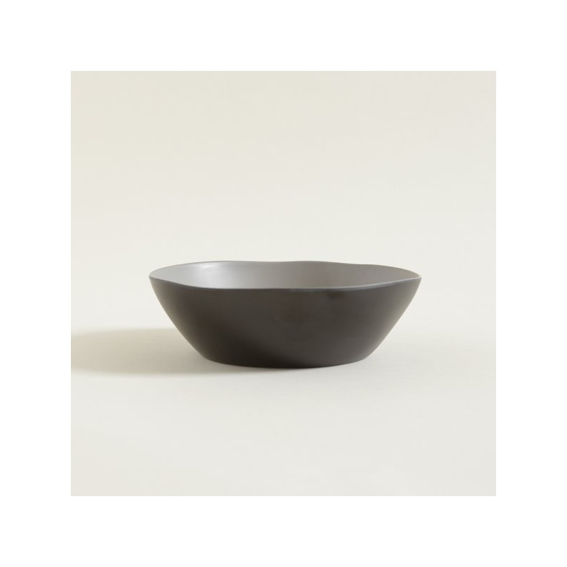 Bowl De Fibra De Bamboo Sumatra Vison Y Negro 20X6Cm (MSK) 9124