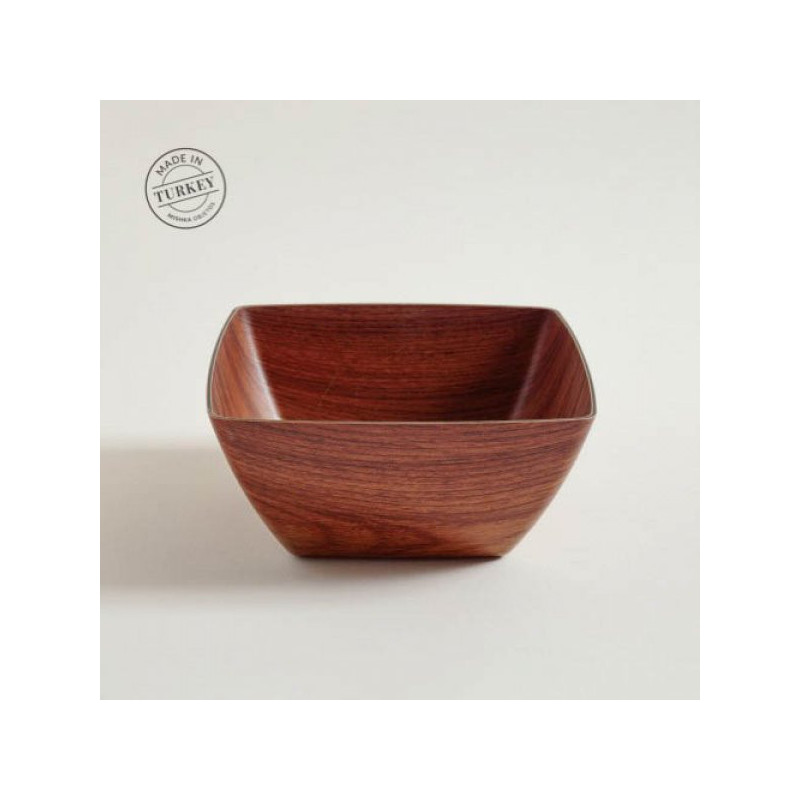 Bowl Cuadrado De Pp Simil Madera Nogal 23,5X10,5Cm (MSK) 9066