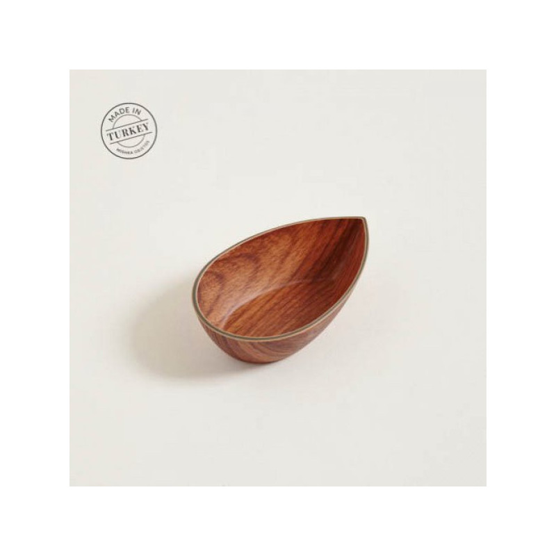 Bowl Canoa De Pp Simil Madera Nogal 13X8X3Cm (MSK) 9027