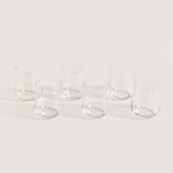 Set X 6 Vasos Bajos De Vidrio Rayas 450Ml (MSK) 13643