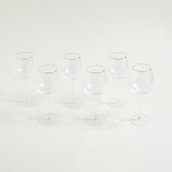 Set X 6 Copas De DegustaciÃ³n Borde Dorado 650Ml (MSK) 13498