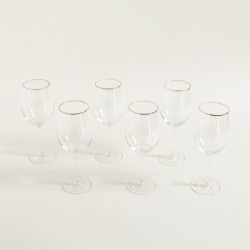 Set X 6 Copas De DegustaciÃ³n Borde Dorado 450Ml (MSK) 13497