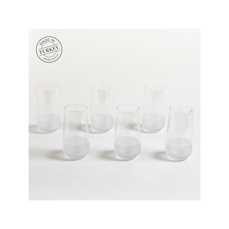 Set X 6 Vasos Altos Mersin Fondo Esmerilado 470Ml (MSK) 13635