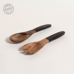 Set Cuchara Y Tenedor Acacia Manila Black Mango Punta 25,4Cm (MSK) 13106