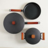 Set X 3 Ollas Negras Mango De Madera 22/26/30Cm (MSK) 13396