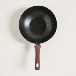 Wok Negro Mango De Silicona Simil Madera 27Cm (MSK) 14469