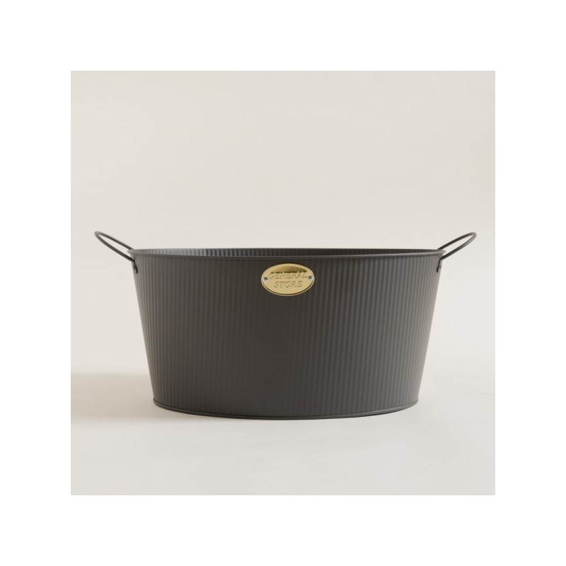 Frapera Oval De Metal Gris General Store 38X28X18Cm (MSK) 10584