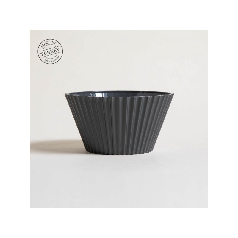 Bowl Conico De Plastico Lineas Horizontales Gris 2000Ml (MSK) 9052