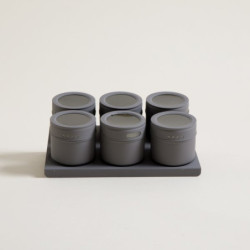 Set X 6 Especieros De Acero Imantados Gris Mate 21 X 14.5 X 6Cm (MSK) 13574