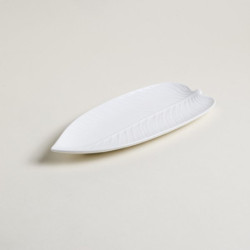 Bandeja De Porcelana Hoja Blanco 32X15 Cm (MSK) 8711